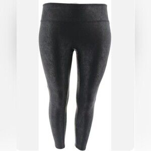 All Worthy Hunter McGrady Black Faux Leather High Waisted Leggings Size Large LP